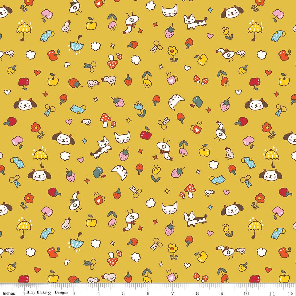 Riley Blake Serendipity 2 Toss Golden quilting cotton
