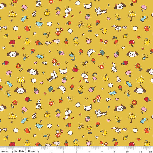 Riley Blake Serendipity 2 Toss Golden quilting cotton
