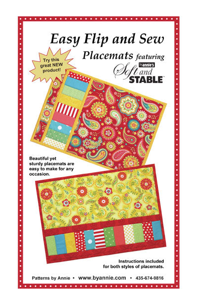 Easy Flip and Sew Placemats pattern by ByAnnie for quick placemats