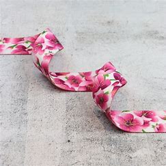 Sallie Tomato Pink Petals Webbing 1.5 inch bag strap notion