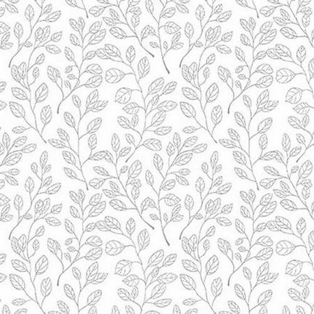 Blank Lower the Volume Climbing Leaves White quilting fabric