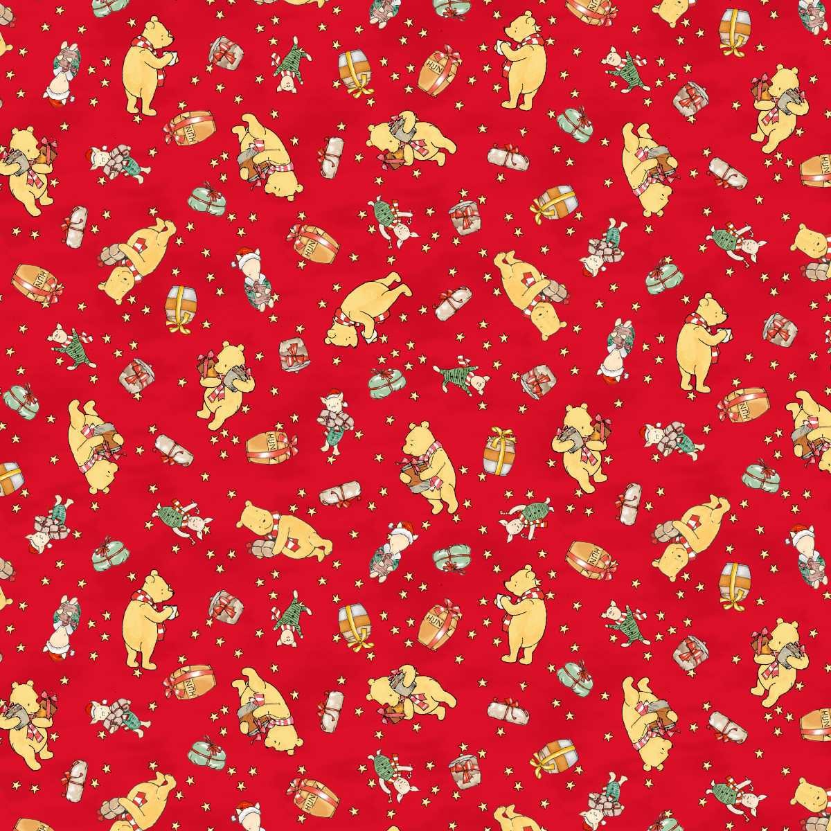 Studio E - Christmas at Pooh Corner Minky - 9120MK-88 Red