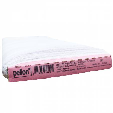 Pellon Apparel Interfacing Woven Stretch Fusible 20 in. x 30 yd White (30 Yards)