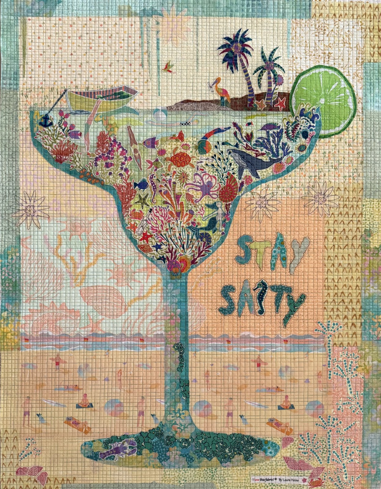 Stay Salty fabric collage kit by Laura Heine Fiberworks