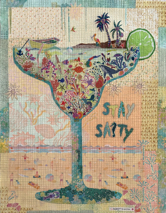 Stay Salty fabric collage kit by Laura Heine Fiberworks