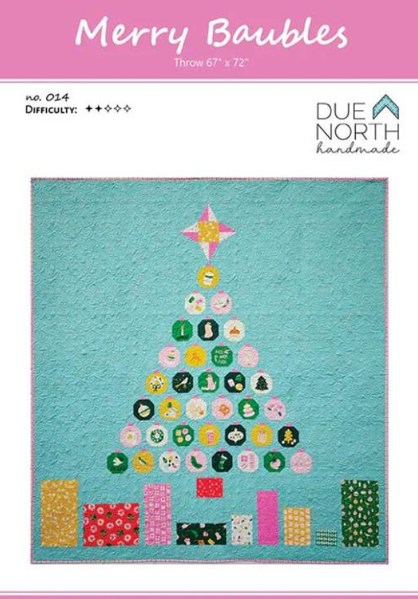 Due North Handmade Merry Baubles Christmas quilt pattern by Moda