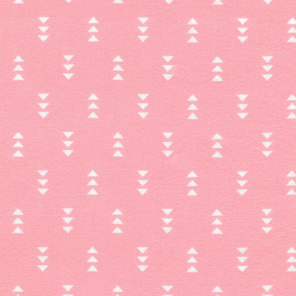 Robert Kaufman Cozy Cotton Flannel Triangles Azalea flannel