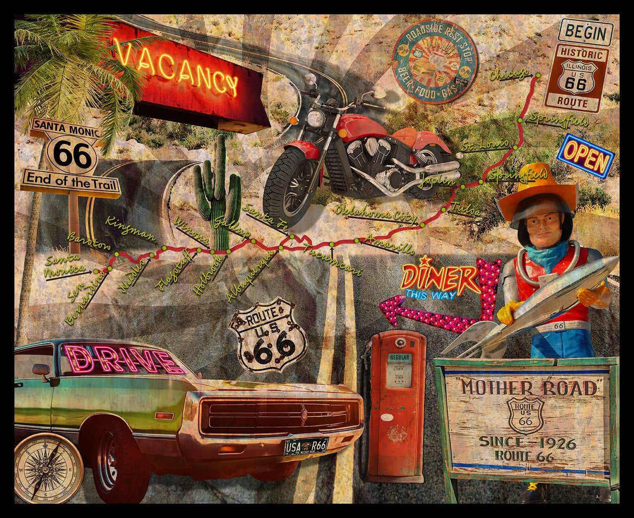 Blank Historic Highway Route 66 Panel 4483P-95 grey novelty panel