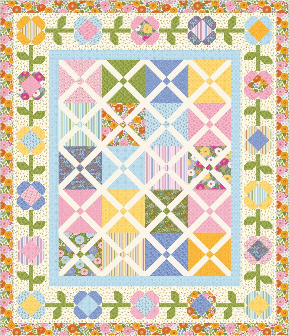 Little Darlin Plaid and Posies quilt kit