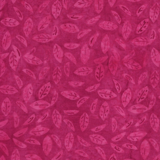 Spring Fling Leaves Pink Valentino hand-dyed batik quilting cotton by Lumin Fabrics