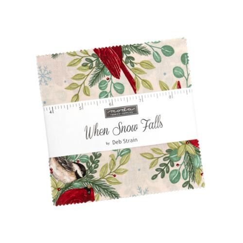 Moda When Snow Falls Deb Strain charm pack 42 five-inch squares Christmas precut