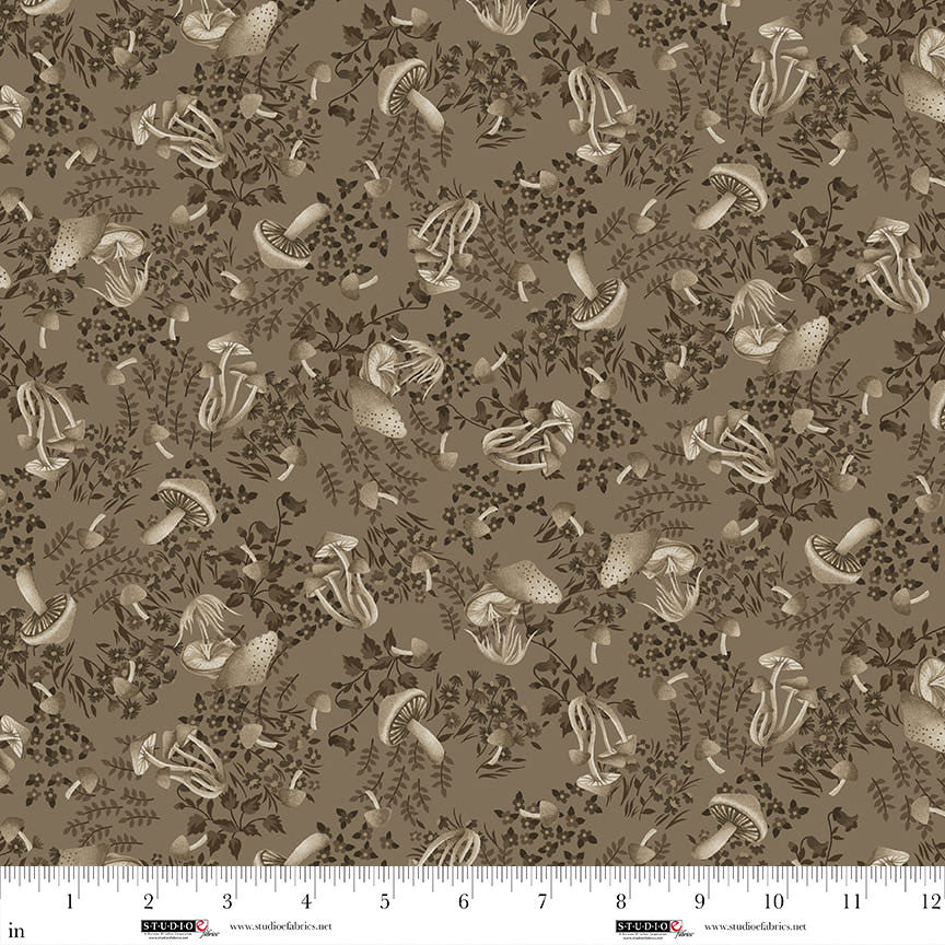 Studio E Ashdown Forest 8410-39 Mushroom neutral quilting cotton