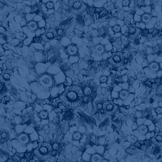 Lumin Patchwork Picnic navy packed floral W105-015-557 quilting cotton