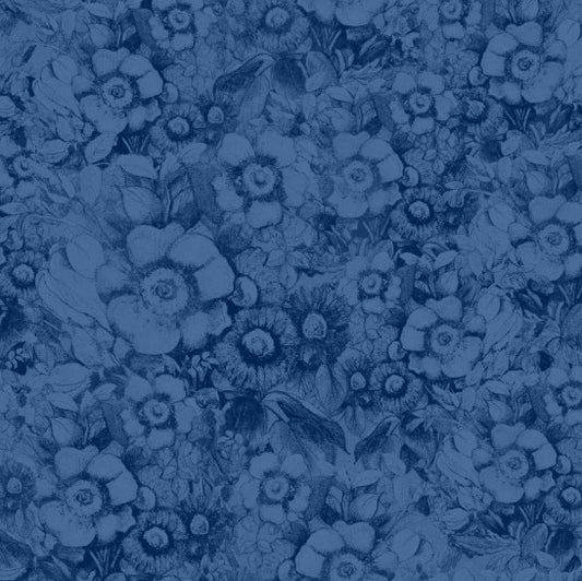 Lumin Patchwork Picnic navy packed floral W105-015-557 quilting cotton