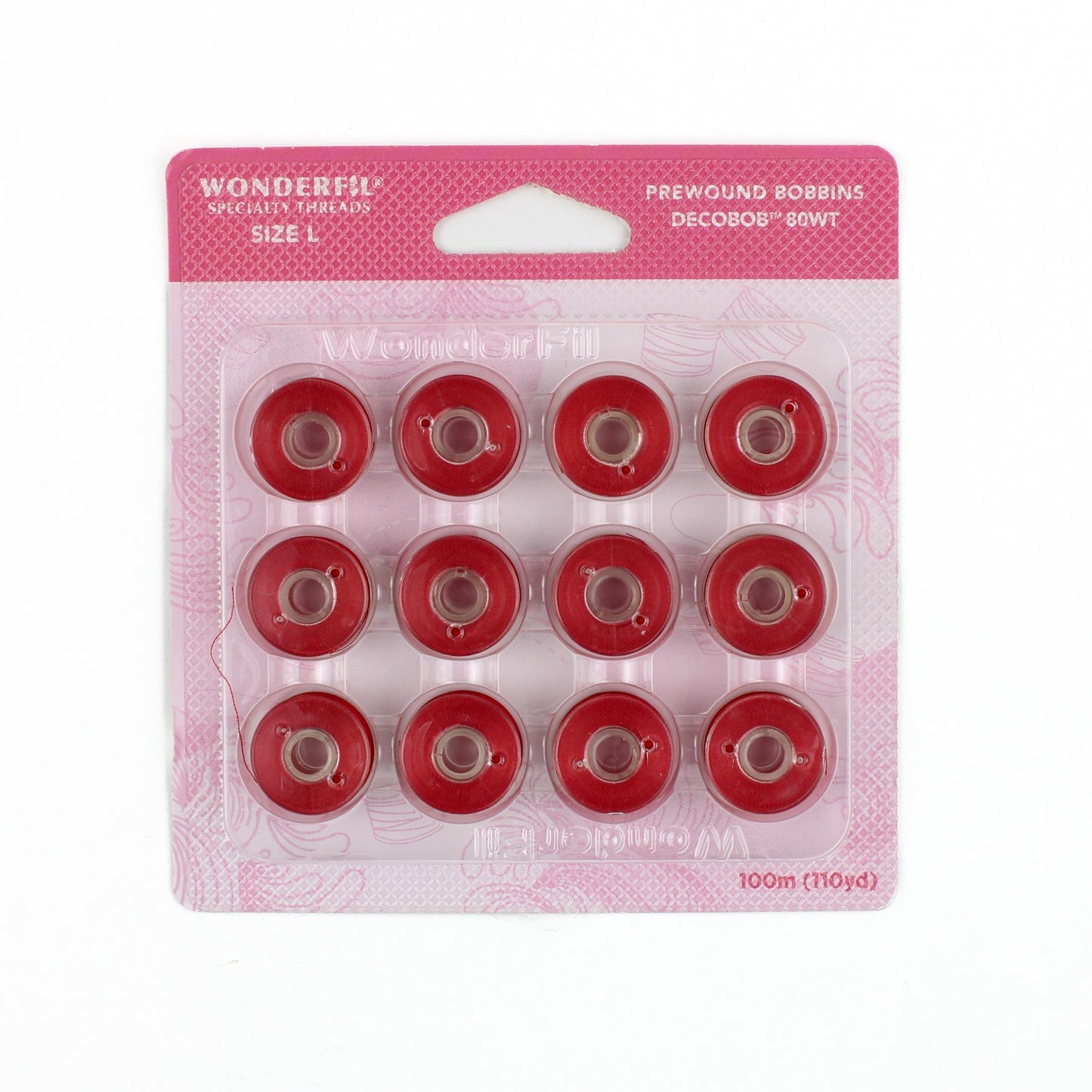 WonderFil Decobob prewound bobbin raspberry DB209 80wt Size L