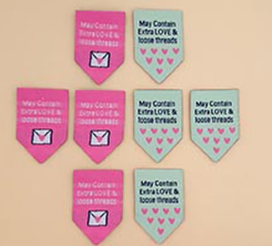 Minki Kim Extra Love woven labels by Riley Blake for quilts and bags