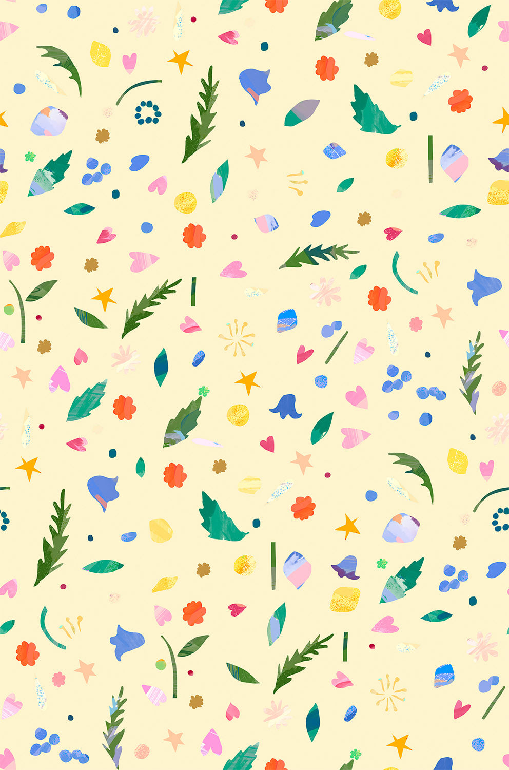 Lewis Irene Flower Market Petal Confetti Buttercup WB069 floral quilting cotton