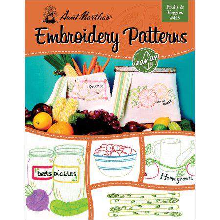Aunt Martha's Iron-on Transfer Book No. 403, Fruits & Veggies