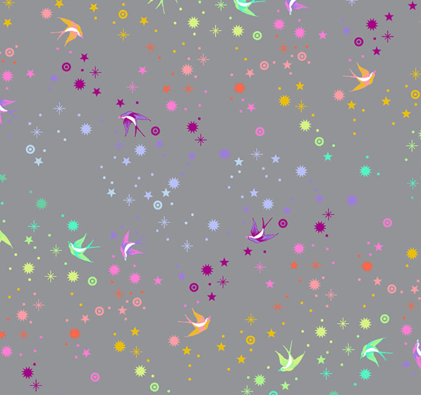 Tula Pink Fairy Dust Shadow grey quilting cotton FreeSpirit