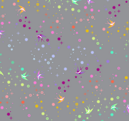 Tula Pink Fairy Dust Shadow grey quilting cotton FreeSpirit
