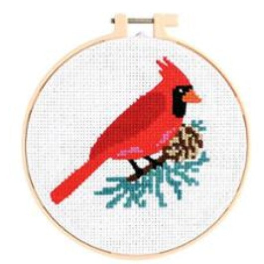 Holiday Cross Stitch Kit 6in Raven holiday embroidery