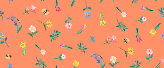 Lewis Irene Flower Market Posy Marigold WB066 quilting cotton