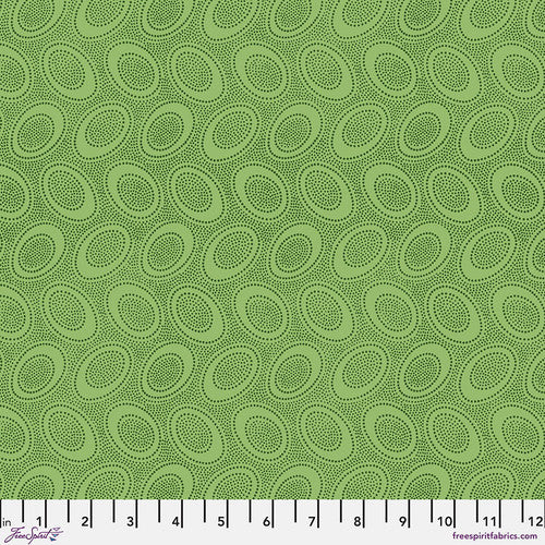 Kaffe Fassett Aboriginal Dot Leaf green quilting fabric