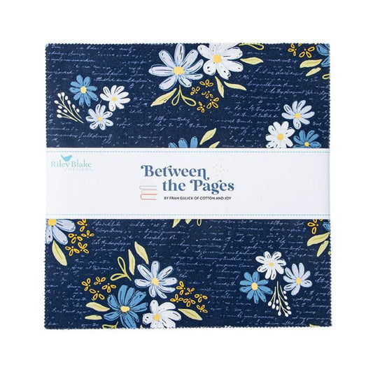 Fran Gulick Between The Pages 10" Stacker 42 10-inch Squares Layer Cake Riley Blake 10-15370-42