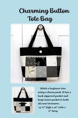 Charming Button Tote sewing pattern bag notion