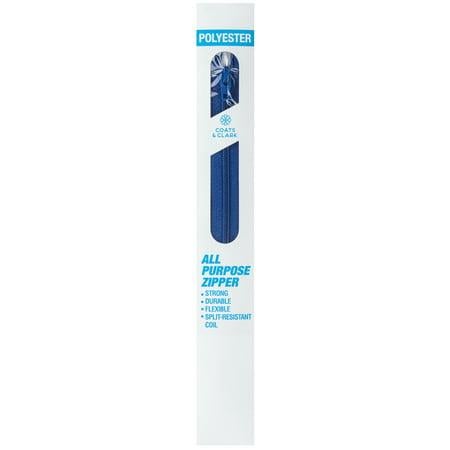 Coats & Clark 7-inch polyester coil zipper Yale Blue