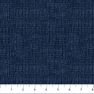 Northcott - Village Folk - Grid Texture Navy F28829-48