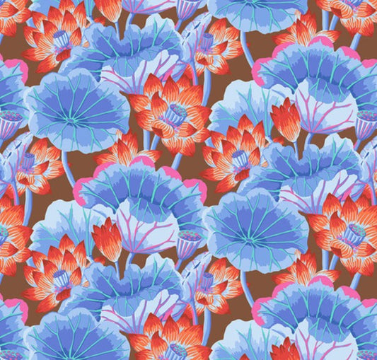 Kaffe Fassett Lake Blossoms Brown quilting fabric
