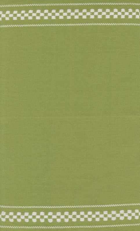 Green fabric with white checkered border