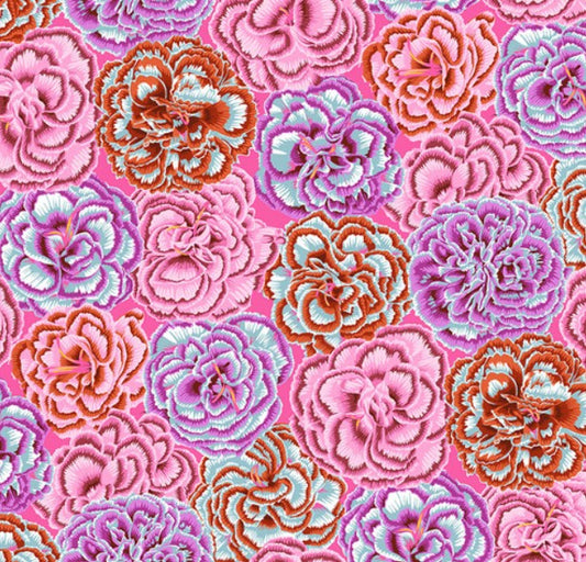 Kaffe Fassett Picotee Carnations Pink quilting fabric