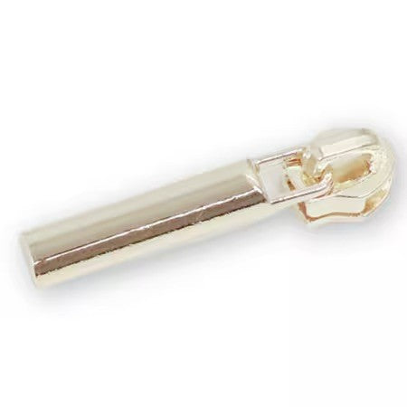 Four #5 half cylinder zipper pulls gold finish bag hardware