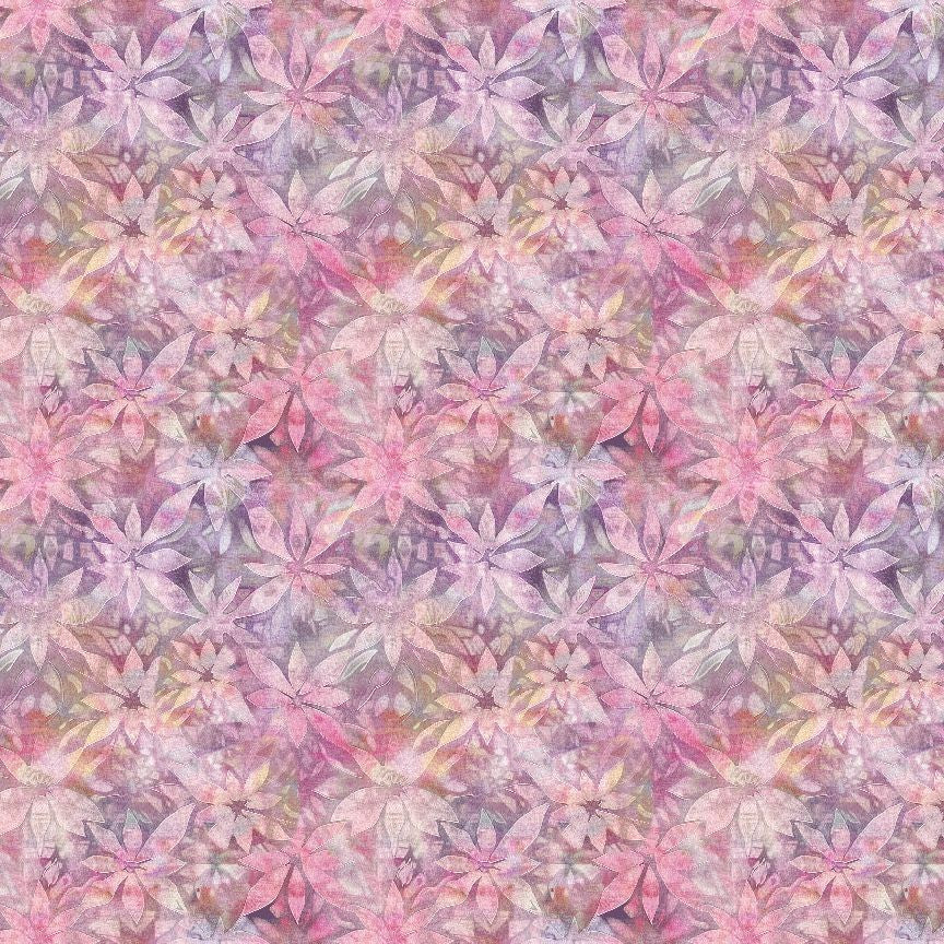 Timeless Treasures Calico Cat Pink Shadow Floral quilting cotton fabric