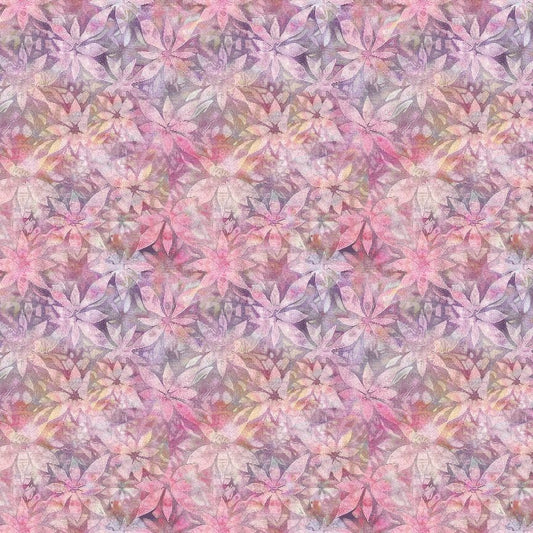 Timeless Treasures Calico Cat Pink Shadow Floral quilting cotton fabric
