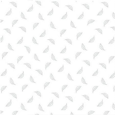 Blank Lower the Volume Turning Leaf White quilting fabric