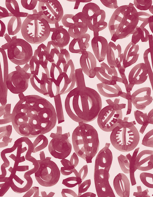 Lewis and Irene Vegetable Patch Pomegranate plum colorway by Bluebellgray