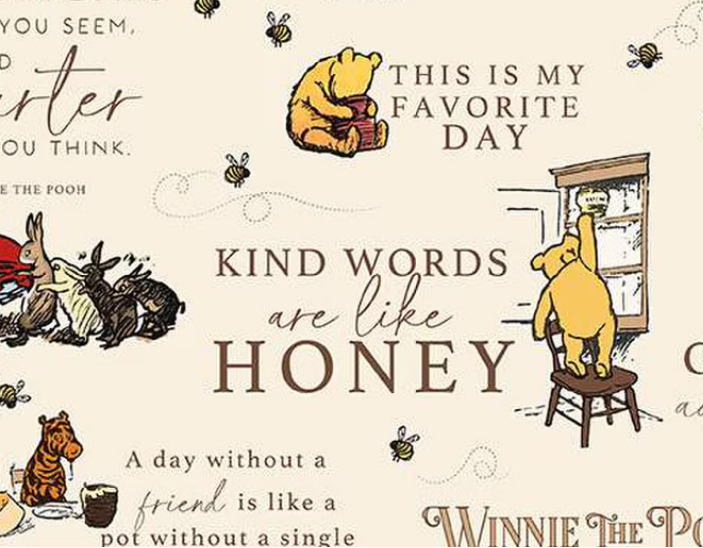 Riley Blake Winnie the Pooh Main Cream quilting cotton fabric