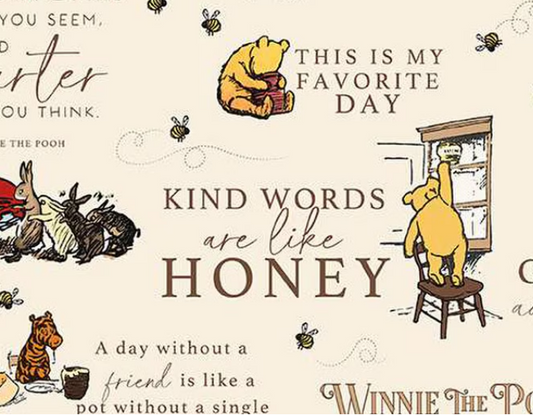 Riley Blake Winnie the Pooh Main Cream quilting cotton fabric