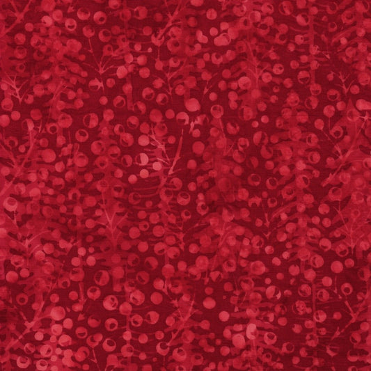 Holiday Follies Berries Red Candy hand-dyed batik quilting cotton by Lumin Fabrics