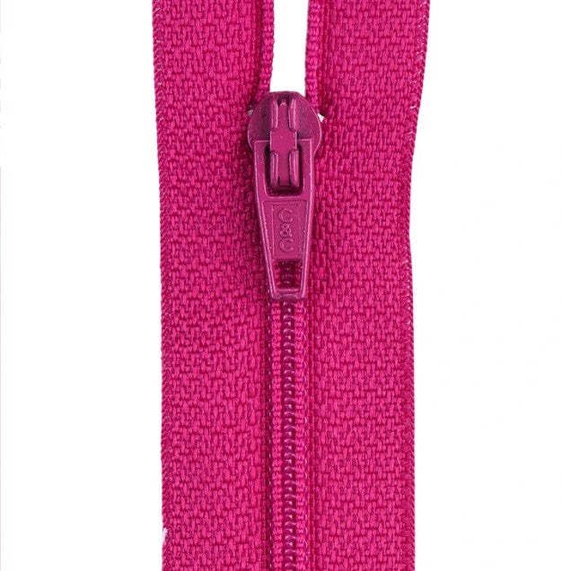 Coats and Clark polyester 7 inch red rose zipper notion