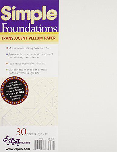Simple Foundations Translucent Vellum Paper foundation piecing notion