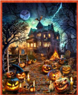 Michael Miller - Nightmare at Halloween - Spooky Halloween Haunts 36" Panel - DDC12737-MULT-D