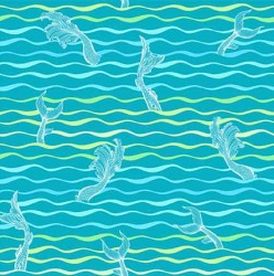 Michael Miller Divine Oceania Wavetails Pink DDC12612 quilting cotton fabric