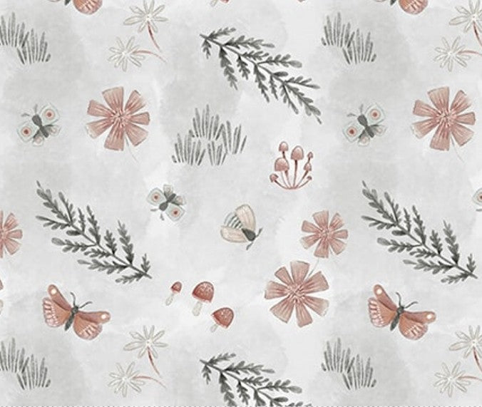Petals and Pewter mist 4572-90 Blank Quilting floral fabric