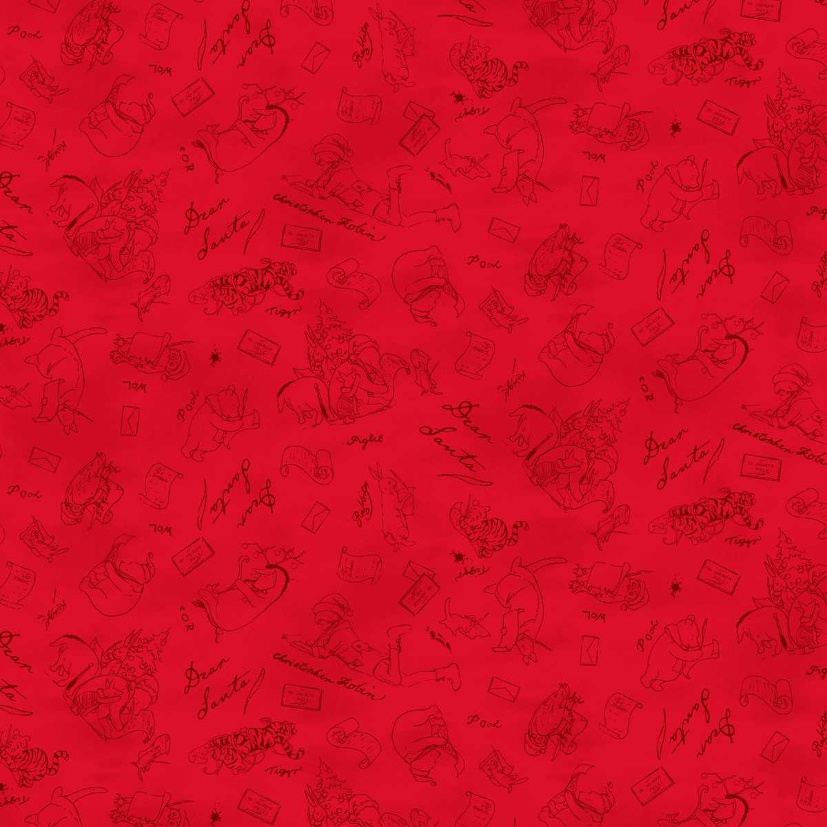 Studio E - Christmas at Pooh Corner Minky - 9123MK-88 Red