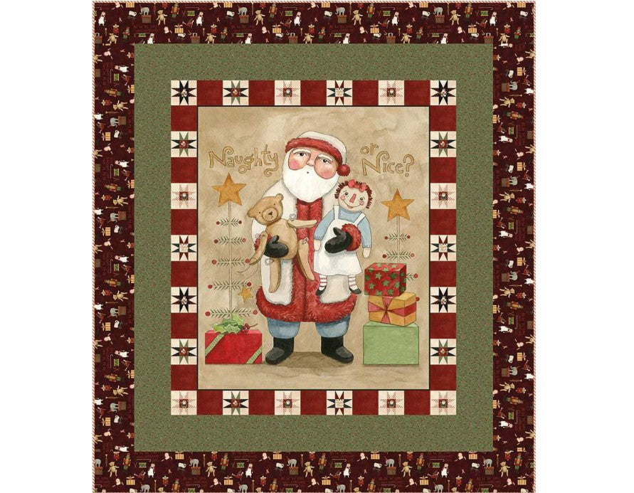 Naughty or Nice panel quilt kit Riley Blake holiday Christmas kit