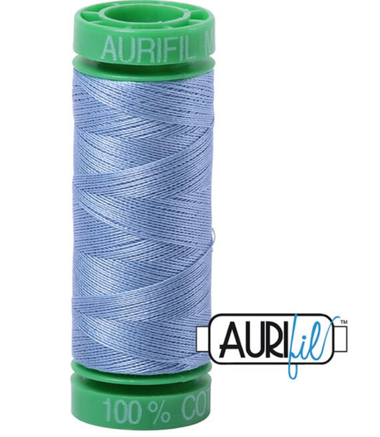 Aurifil Cotton Mako 40wt 150m light delft blue thread spool